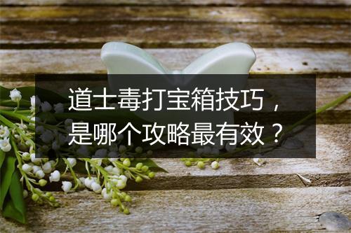 道士毒打宝箱技巧，是哪个攻略最有效？