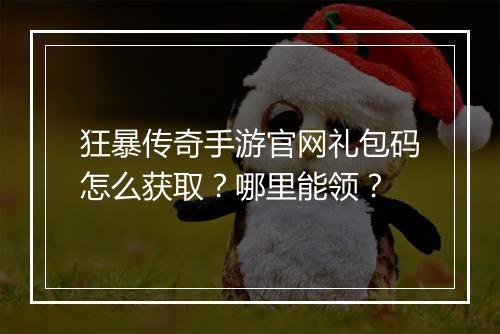 狂暴传奇手游官网礼包码怎么获取？哪里能领？
