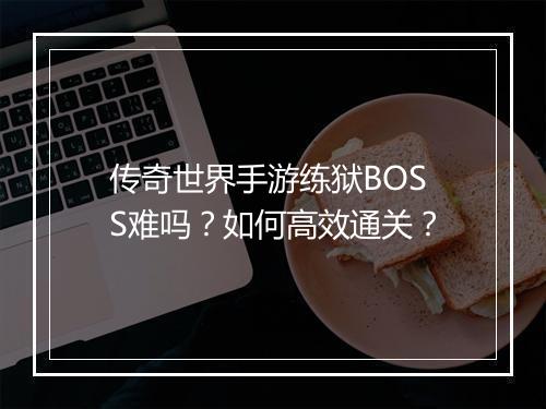 传奇世界手游练狱BOSS难吗？如何高效通关？