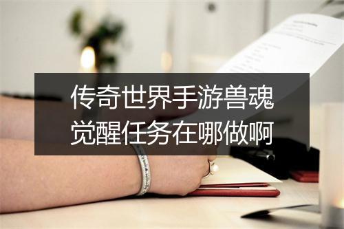 传奇世界手游兽魂觉醒任务在哪做啊