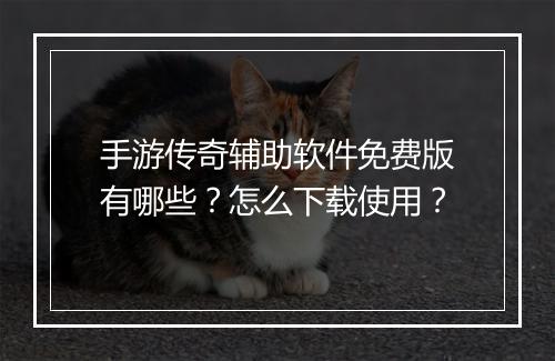 手游传奇辅助软件免费版有哪些？怎么下载使用？
