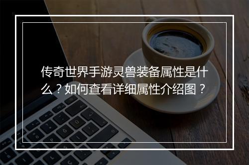 传奇世界手游灵兽装备属性是什么？如何查看详细属性介绍图？
