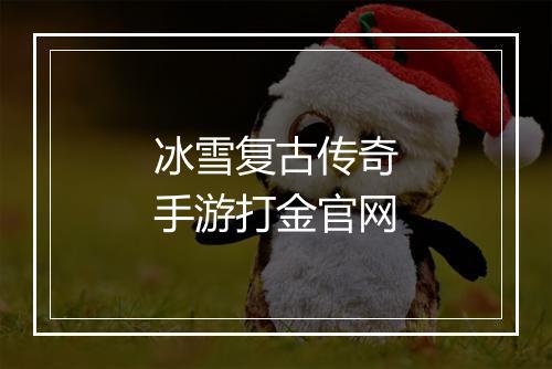 冰雪复古传奇手游打金官网