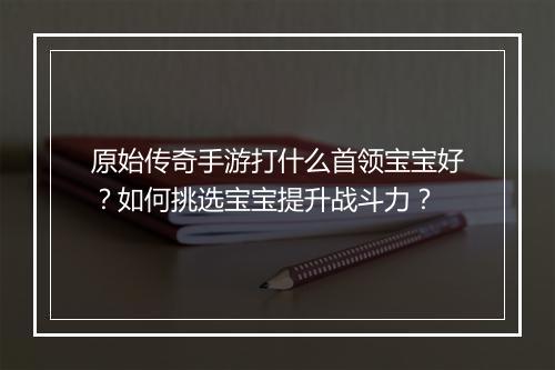原始传奇手游打什么首领宝宝好？如何挑选宝宝提升战斗力？