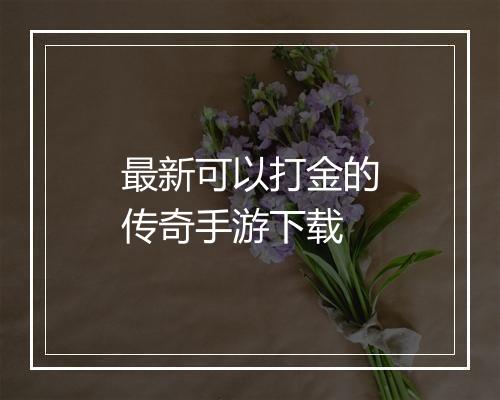 最新可以打金的传奇手游下载