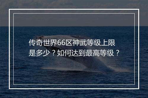 传奇世界66区神武等级上限是多少？如何达到最高等级？