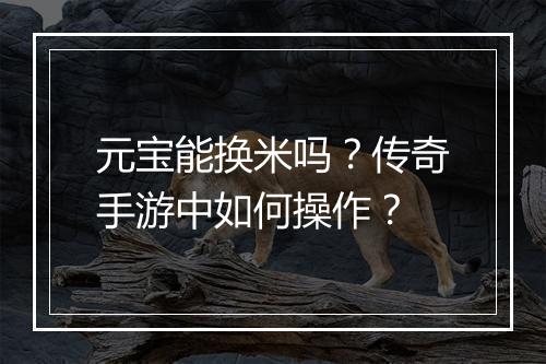 元宝能换米吗？传奇手游中如何操作？