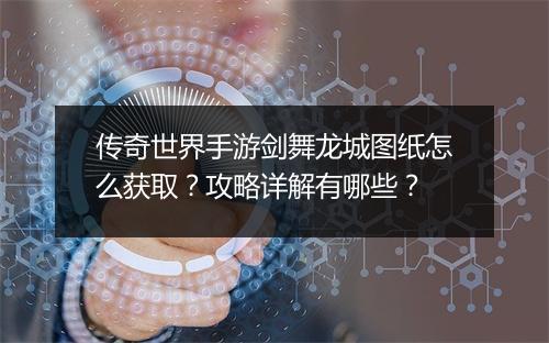 传奇世界手游剑舞龙城图纸怎么获取？攻略详解有哪些？