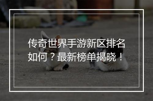 传奇世界手游新区排名如何？最新榜单揭晓！