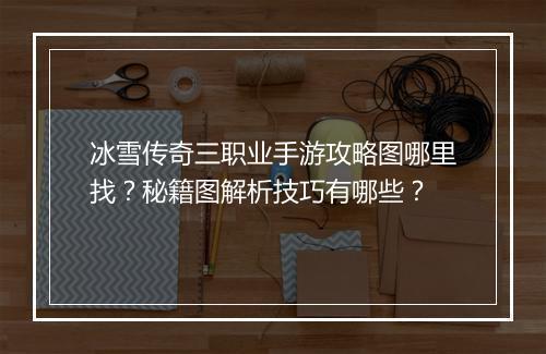 冰雪传奇三职业手游攻略图哪里找？秘籍图解析技巧有哪些？
