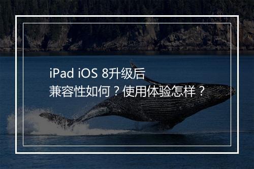 iPad iOS 8升级后兼容性如何？使用体验怎样？