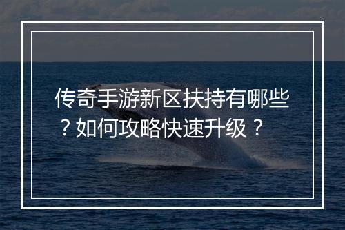 传奇手游新区扶持有哪些？如何攻略快速升级？