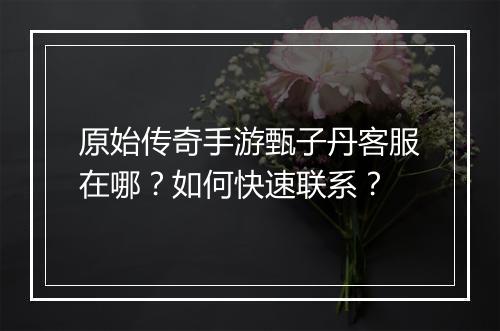 原始传奇手游甄子丹客服在哪？如何快速联系？