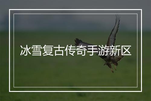 冰雪复古传奇手游新区