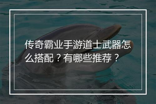 传奇霸业手游道士武器怎么搭配？有哪些推荐？