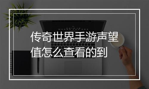 传奇世界手游声望值怎么查看的到