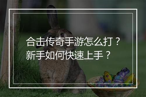 合击传奇手游怎么打？新手如何快速上手？