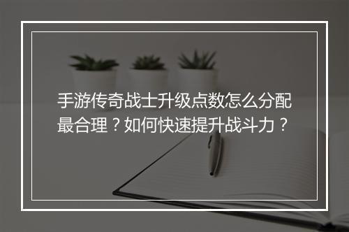 手游传奇战士升级点数怎么分配最合理？如何快速提升战斗力？