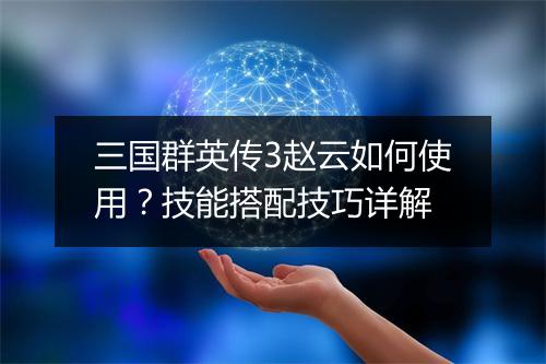 三国群英传3赵云如何使用？技能搭配技巧详解