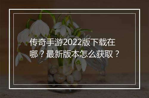 传奇手游2022版下载在哪？最新版本怎么获取？