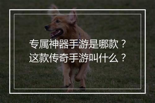 专属神器手游是哪款？这款传奇手游叫什么？
