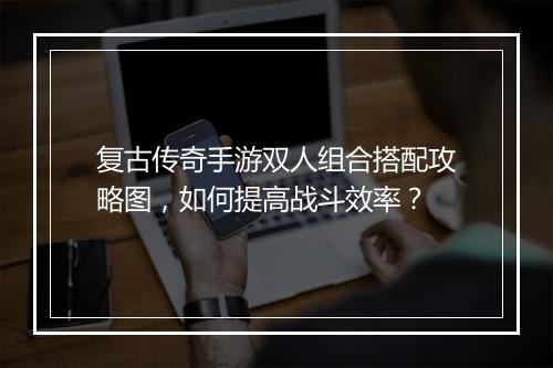 复古传奇手游双人组合搭配攻略图，如何提高战斗效率？