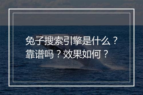 兔子搜索引擎是什么？靠谱吗？效果如何？