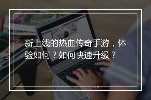 新上线的热血传奇手游，体验如何？如何快速升级？