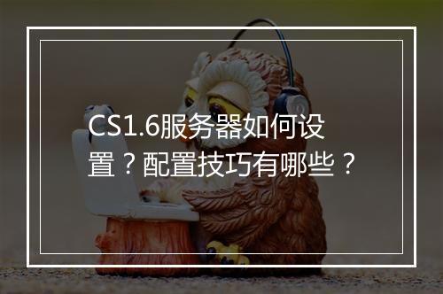 CS1.6服务器如何设置？配置技巧有哪些？