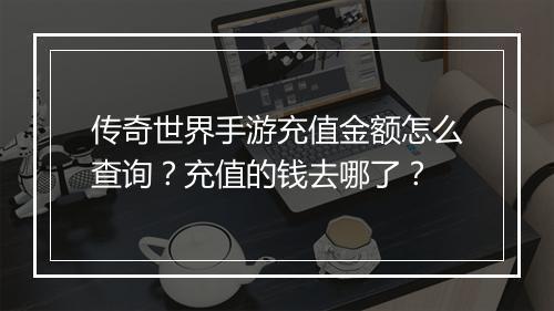 传奇世界手游充值金额怎么查询？充值的钱去哪了？
