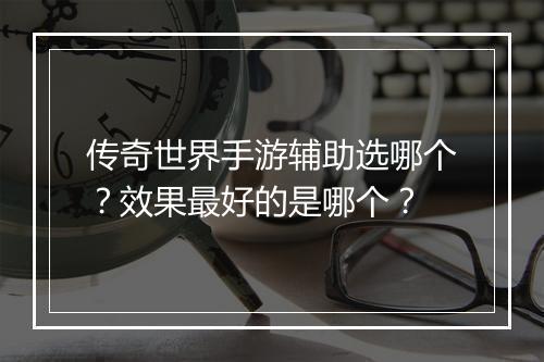 传奇世界手游辅助选哪个？效果最好的是哪个？