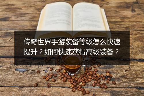 传奇世界手游装备等级怎么快速提升？如何快速获得高级装备？