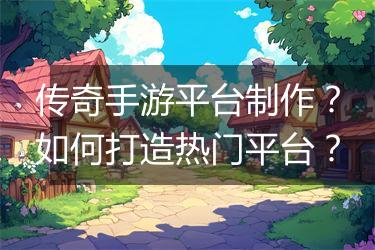 传奇手游平台制作？如何打造热门平台？
