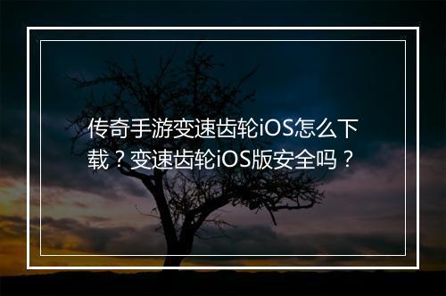 传奇手游变速齿轮iOS怎么下载？变速齿轮iOS版安全吗？
