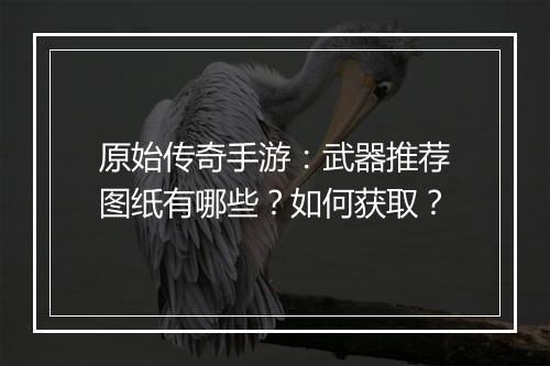 原始传奇手游：武器推荐图纸有哪些？如何获取？