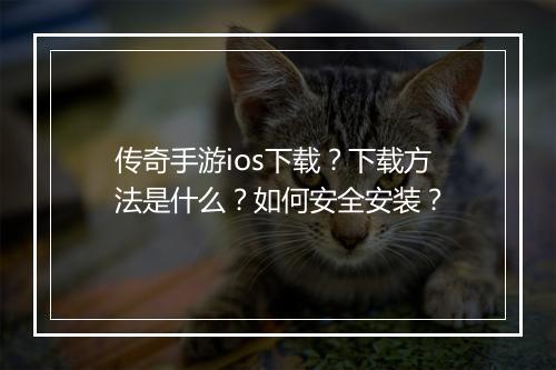 传奇手游ios下载？下载方法是什么？如何安全安装？