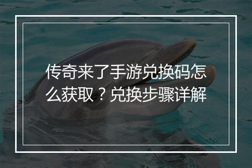 传奇来了手游兑换码怎么获取？兑换步骤详解