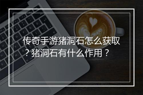 传奇手游猪洞石怎么获取？猪洞石有什么作用？