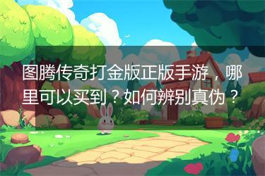 图腾传奇打金版正版手游，哪里可以买到？如何辨别真伪？