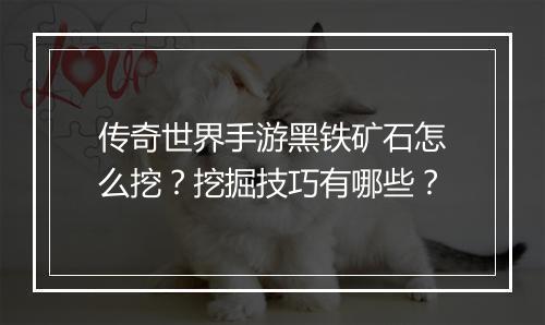 传奇世界手游黑铁矿石怎么挖？挖掘技巧有哪些？