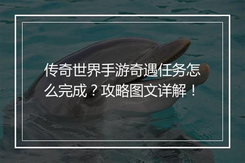 传奇世界手游奇遇任务怎么完成？攻略图文详解！