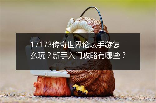17173传奇世界论坛手游怎么玩？新手入门攻略有哪些？