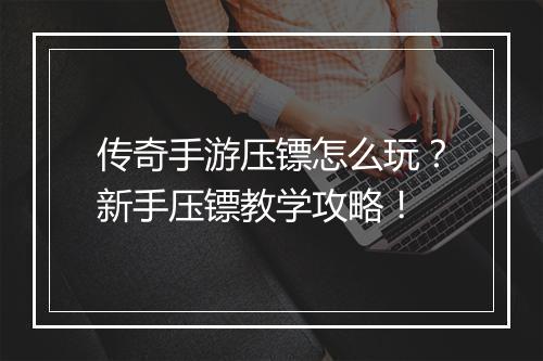 传奇手游压镖怎么玩？新手压镖教学攻略！