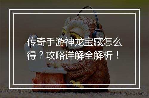 传奇手游神龙宝藏怎么得？攻略详解全解析！