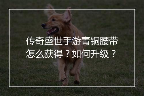 传奇盛世手游青铜腰带怎么获得？如何升级？