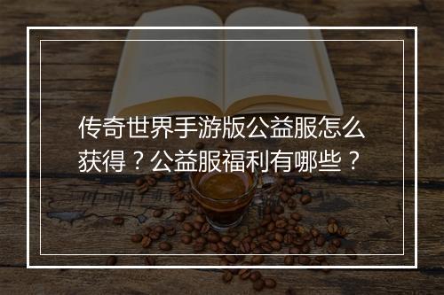 传奇世界手游版公益服怎么获得？公益服福利有哪些？