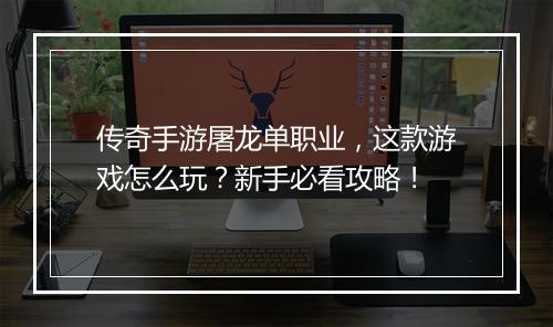 传奇手游屠龙单职业，这款游戏怎么玩？新手必看攻略！