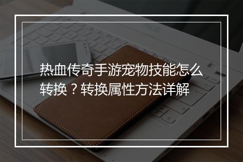 热血传奇手游宠物技能怎么转换？转换属性方法详解