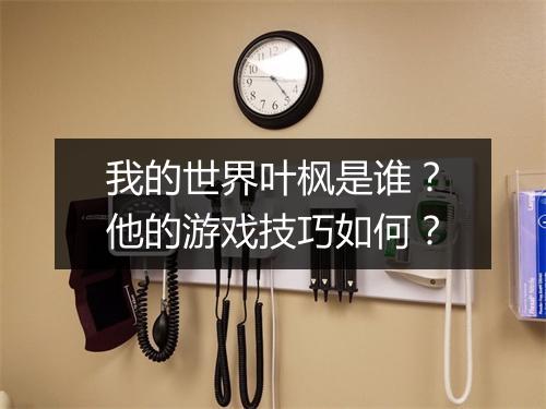 我的世界叶枫是谁？他的游戏技巧如何？
