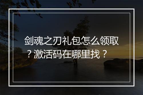 剑魂之刃礼包怎么领取？激活码在哪里找？